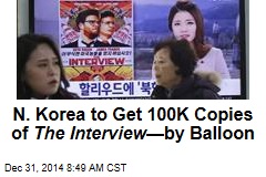 N. Korea to Get 100K Copies of The Interview &mdash;by Balloon