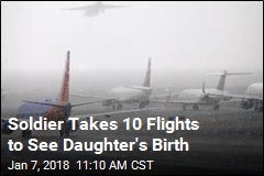 Soldier Takes 10 Flights to See Daughter's Birth